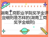 湖南工商职业学院奖学金评定细则是怎样的(湖南工商奖学金细则)