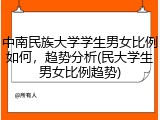 中南民族大学学生男女比例如何，趋势分析(民大学生男女比例趋势)