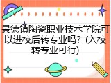景德镇陶瓷职业技术学院可以进校后转专业吗？(入校转专业可行)