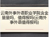 云南外事外语职业学院含金量量吗，值得报吗(云南外事外语值得报吗)