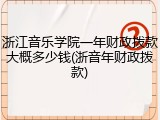 浙江音乐学院一年财政拨款大概多少钱(浙音年财政拨款)