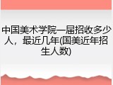中国美术学院一届招收多少人，最近几年(国美近年招生人数)