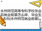 永州师范高等专科学校毕业后就业前景怎么样，毕业生去向(永州师范就业前景)