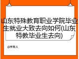 山东特殊教育职业学院毕业生就业大致去向如何(山东特教毕业生去向)