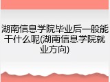 湖南信息学院毕业后一般能干什么呢(湖南信息学院就业方向)