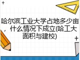 哈尔滨工业大学占地多少亩，什么情况下成立(哈工大面积与建校)