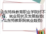 山东特殊教育职业学院好不好，就业现状及发展趋势(山东特教职院就业趋势)