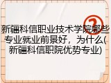 新疆科信职业技术学院哪些专业就业前景好，为什么(新疆科信职院优势专业)