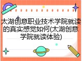 太湖创意职业技术学院就读的真实感觉如何(太湖创意学院就读体验)