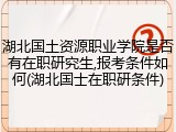 湖北国土资源职业学院是否有在职研究生,报考条件如何(湖北国士在职研条件)