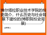 博尔塔拉职业技术学院的校史简介，什么历史与社会背景下建校的(博职院校史背景)