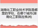 湖南化工职业技术学院是哪里的学校，在哪个城市(湖南化工职院在株洲)