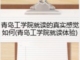 青岛工学院就读的真实感觉如何(青岛工学院就读体验)