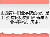 山西青年职业学院的校训是什么,有何历史(山西青年职业学院校训历史)
