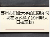 苏州市职业大学的口碑如何，现在怎么样了(苏州职大口碑现状)