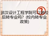 武汉设计工程学院可以进校后转专业吗？(校内转专业政策)