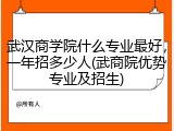 武汉商学院什么专业最好，一年招多少人(武商院优势专业及招生)