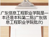 广东信息工程职业学院是一本还是本科第二批(广东信息工程职业学院批次)