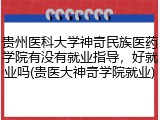 贵州医科大学神奇民族医药学院有没有就业指导，好就业吗(贵医大神奇学院就业)