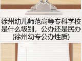 徐州幼儿师范高等专科学校是什么级别，公办还是民办(徐州幼专公办性质)
