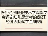 浙江经济职业技术学院奖学金评定细则是怎样的(浙江经济职院奖学金细则)
