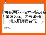 上海交通职业技术学院师资力量怎么样，名气如何(上海交职师资名气)