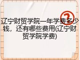 辽宁财贸学院一年学费多少钱，还有哪些费用(辽宁财贸学院学费)