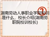 湖南劳动人事职业学院校训是什么，校长介绍(湖南劳职院校训校长)