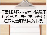 江西制造职业技术学院属于什么档次，专业排行分析(江西制造职院档次排行)
