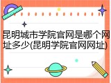 昆明城市学院官网是哪个网址多少(昆明学院官网网址)