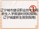 辽宁城市建设职业技术学院新生入学报道时间和指南(辽宁城建新生报到指南)