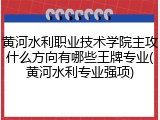 黄河水利职业技术学院主攻什么方向有哪些王牌专业(黄河水利专业强项)