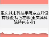 重庆城市科技学院专业开设有哪些,特色在哪(重庆城科院特色专业)