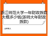 浙江师范大学一年财政拨款大概多少钱(浙师大年财政拨款)