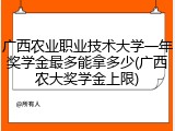 广西农业职业技术大学一年奖学金最多能拿多少(广西农大奖学金上限)