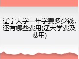 辽宁大学一年学费多少钱，还有哪些费用(辽大学费及费用)