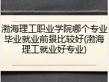 渤海理工职业学院哪个专业毕业就业前景比较好(渤海理工就业好专业)