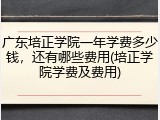 广东培正学院一年学费多少钱，还有哪些费用(培正学院学费及费用)