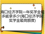 海口经济学院一年奖学金最多能拿多少(海口经济学院奖学金最高额度)
