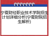 宁夏财经职业技术学院招生计划详细分析(宁夏财院招生解析)