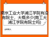 南京工业大学浦江学院有没有院士，大概多少(南工大浦江学院有院士吗)