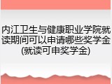 内江卫生与健康职业学院就读期间可以申请哪些奖学金(就读可申奖学金)