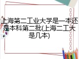 上海第二工业大学是一本还是本科第二批(上海二工大是几本)