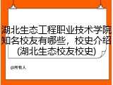 湖北生态工程职业技术学院知名校友有哪些，校史介绍(湖北生态校友校史)