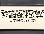 南昌大学共青学院高考需多少分能录取呢(南昌大学共青学院录取分数)