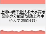 上海中侨职业技术大学高考需多少分能录取呢(上海中侨大学录取分数)