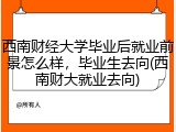 西南财经大学毕业后就业前景怎么样，毕业生去向(西南财大就业去向)