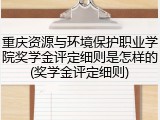 重庆资源与环境保护职业学院奖学金评定细则是怎样的(奖学金评定细则)