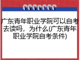 广东青年职业学院可以自考去读吗，为什么(广东青年职业学院自考条件)