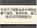 石河子工程职业技术学院在哪个城市，是本科吗，第几批(石河子职院批次)